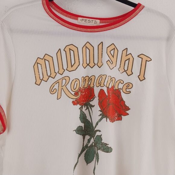 Torrid Festi Flower Crop Ringer short sleeve Tee size 2X - Picture 3 of 5